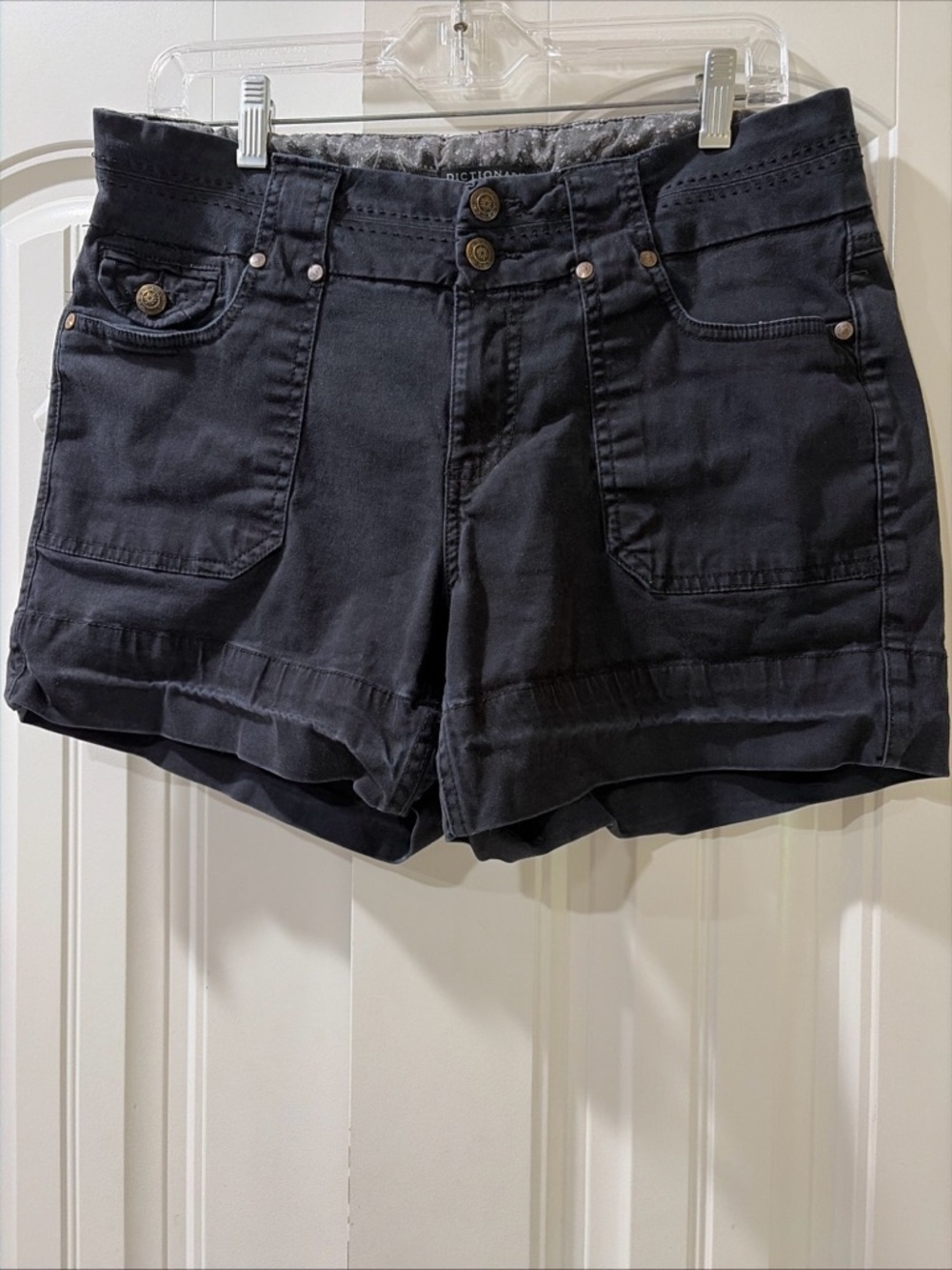 Women's Black High-Rise Utility Jean Shorts